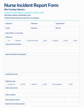 CNA & LPN Incident/Accident Report Template | Printable & Fillable PDF