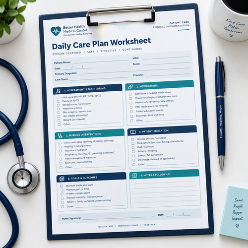 Care Plan mockup