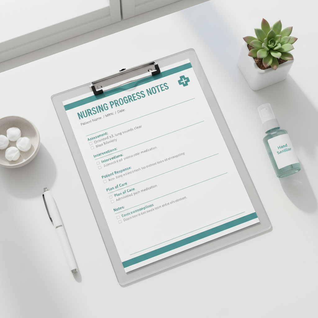 Nursing template clipboard mockup