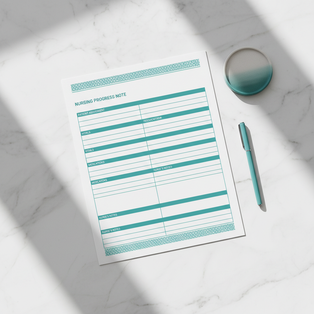 Nursing template flat lay mockup