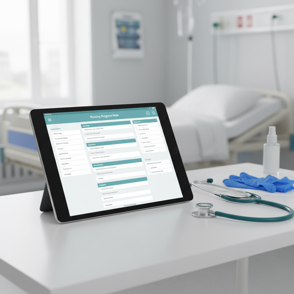 Nursing template tablet mockup