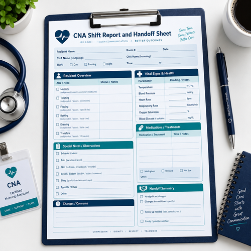 Shift Report mockup
